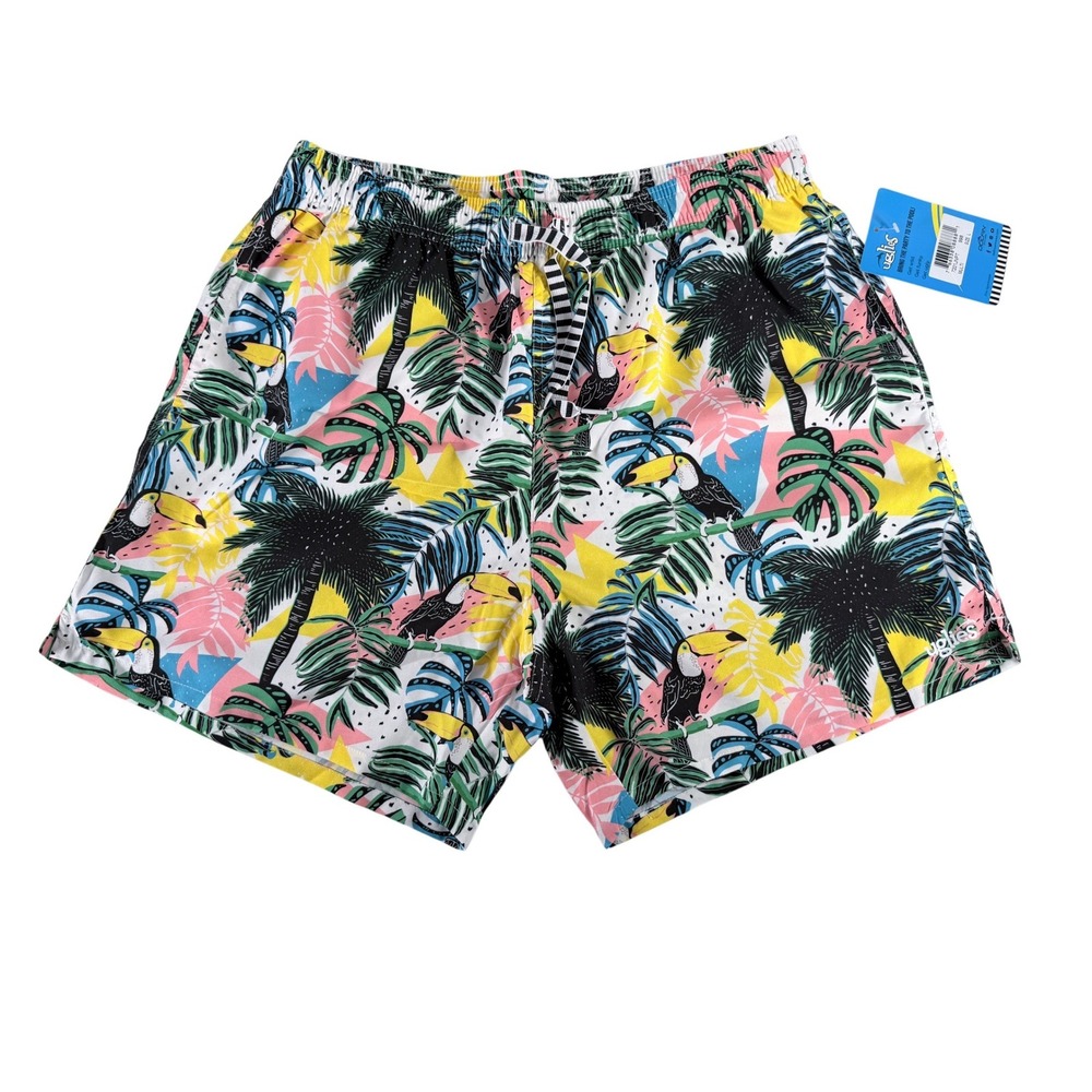 Dolfin Uglies Men's Size L Jungle Party 5 Shorty Swim Shorts Toucan New‎